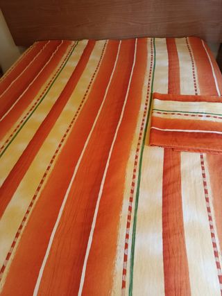 Funda nórdica 150cm - naranja,  beige y amarilla
