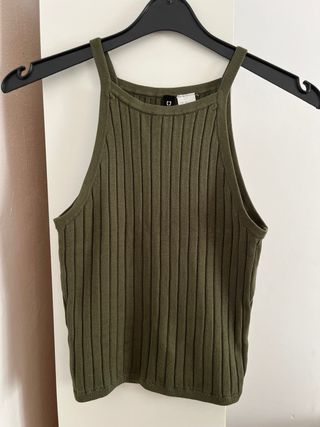 Top H&M Divided verde militar XS