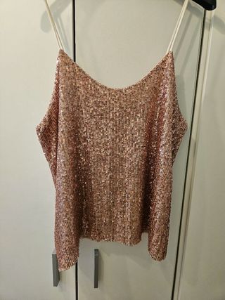 Top paillettes oro ibiza style