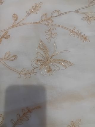 Tende bianche con ricami oro270x120