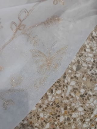 Tende bianche con ricami oro270x120