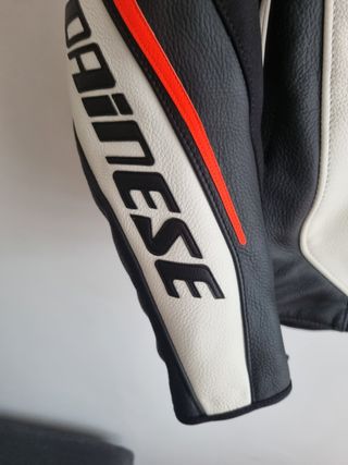 Giacca moto Dainese pelle bianca/nera