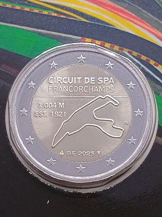 2€ commemorativo Coincard Belgio 2025 Spa