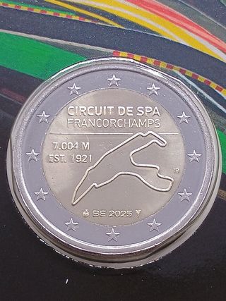2€ commemorativo Coincard Belgio 2025 Spa