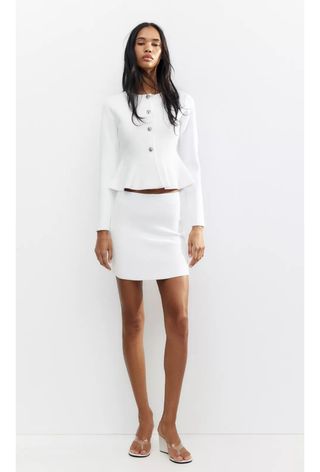 Falda Zara blanca talla S