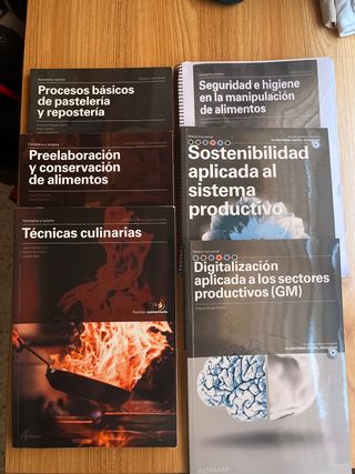 Libros de 1er grado de cocina y gastronomia.