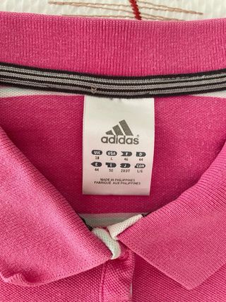 Polo Adidas M rayas rosa-blanco