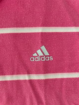 Polo Adidas M rayas rosa-blanco