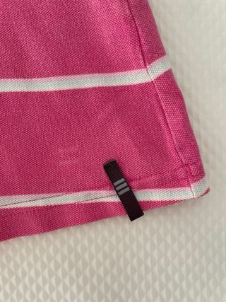 Polo Adidas M rayas rosa-blanco