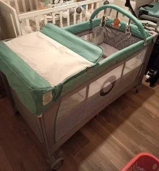 Cuna viaje Lionelo turquesa