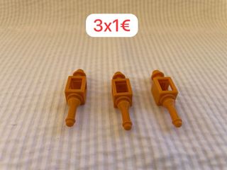 3 farolas Lego amarillo oscuro