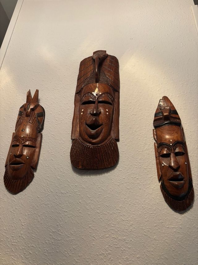 3 Máscaras tribales madera