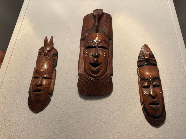 3 Máscaras tribales madera