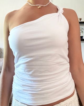 Top Mango blanco - Tirantes