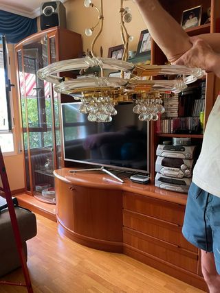 Lampara techo 3 luces cristal
