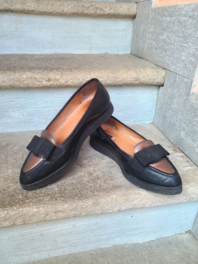 Mocassini Fratelli Rossetti neri e oro