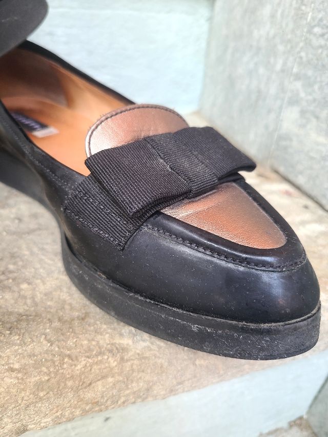 Mocassini Fratelli Rossetti neri e oro