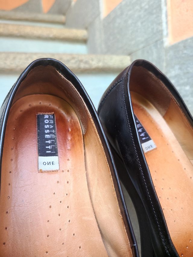 Mocassini Fratelli Rossetti neri e oro