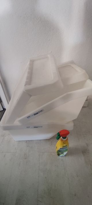 2 Cajas Plástico Blancas Almacenaje