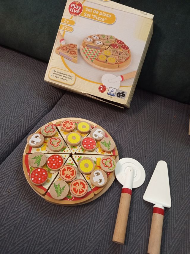 Pizza de madera se unen con velcro
Ios ingrediente