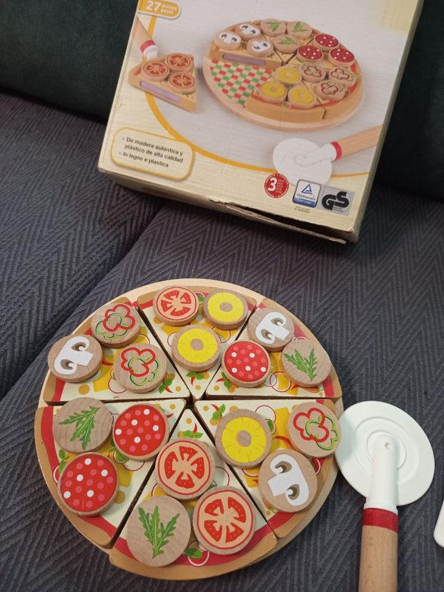 Pizza de madera se unen con velcro
Ios ingrediente