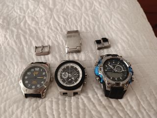 Lote desguace relojes Calypso, Cat, 2 Time Force 