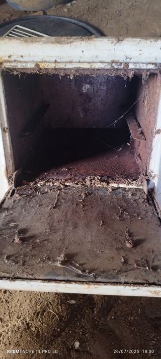 Frontal chapa cocina económica antigua