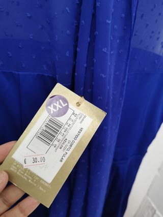 Vestido azul nuevo talla 46 con fular