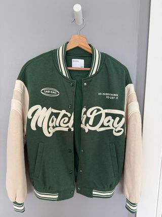 Giacca Bomber Bershka Verde Beige