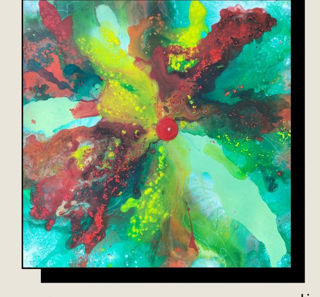 Cuadro en acrílico  "espectacular flor de jardín"