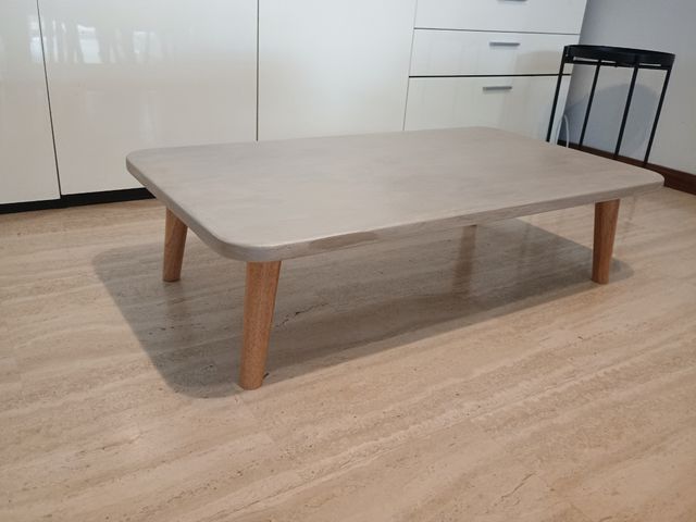 Mesa centro madera gris beige