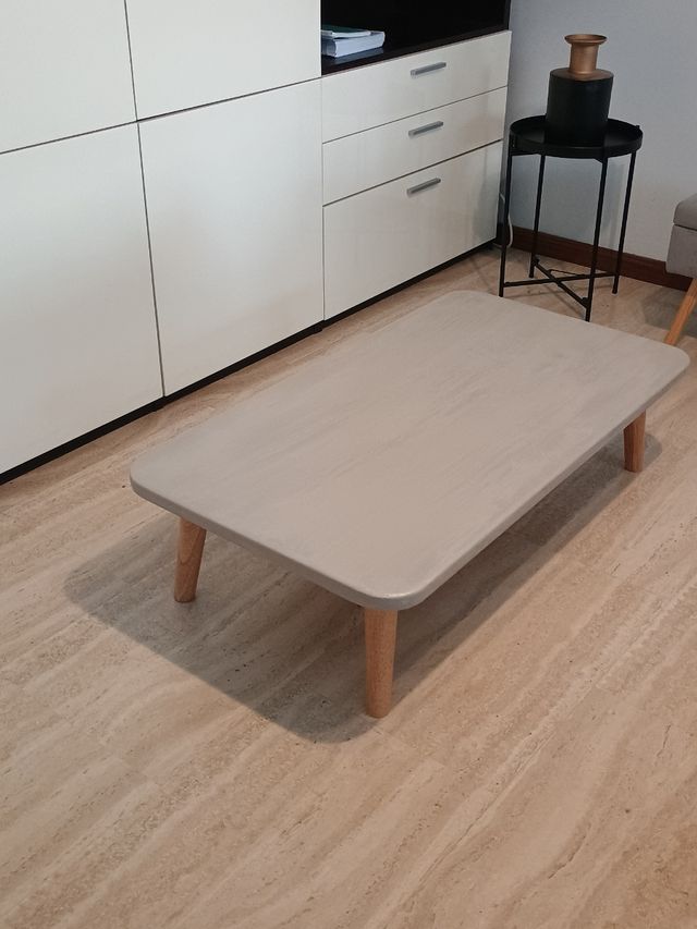 Mesa centro madera gris beige