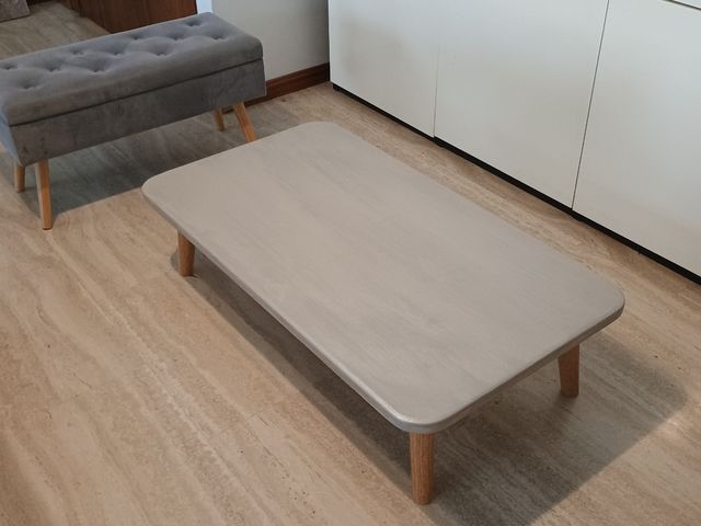Mesa centro madera gris beige