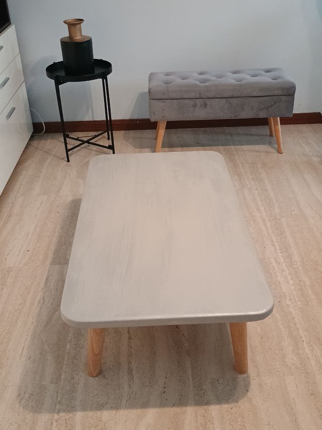 Mesa centro madera gris beige