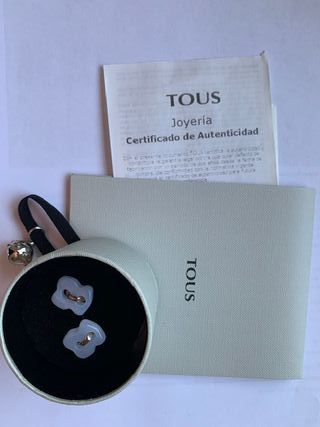 Pendientes TOUS oso cuarzo azul plata