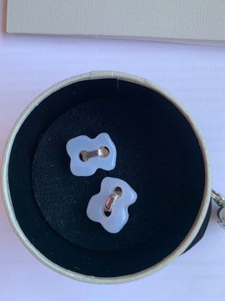 Pendientes TOUS oso cuarzo azul plata