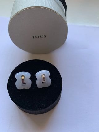 Pendientes TOUS oso cuarzo azul plata
