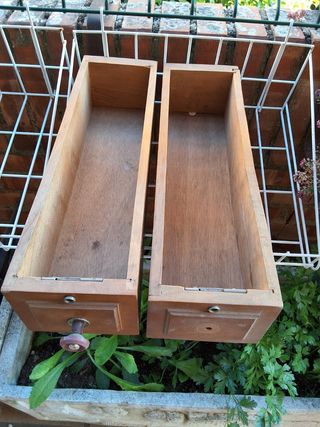 2 Cajones Madera - Decoración Vintage