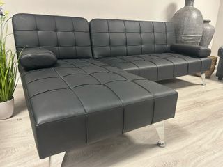 Sofá cama chaise longue negro
