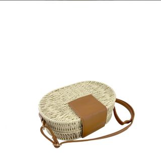 Bolso rafia marrón beige