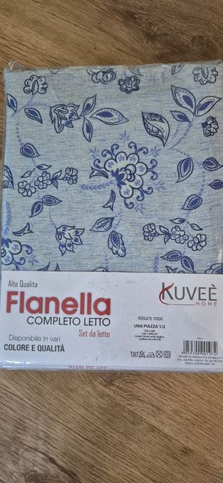 Completo letto in flanella 1 piazza 1/2