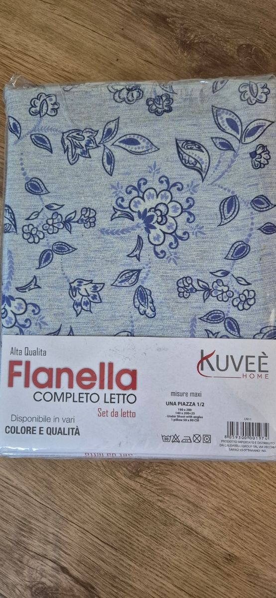 Completo letto in flanella 1 piazza 1/2