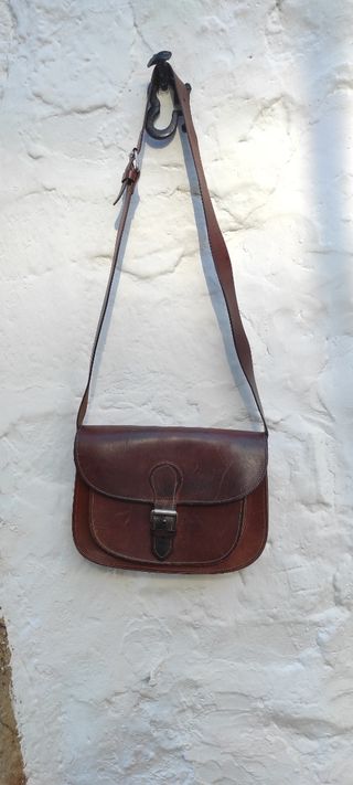 Bolso bandolera cuero marrón