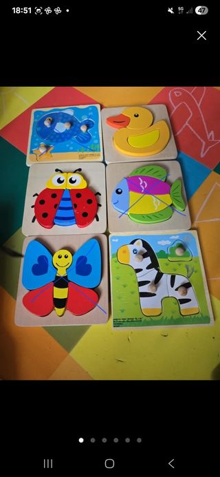 3 Puzzles de madera infantiles