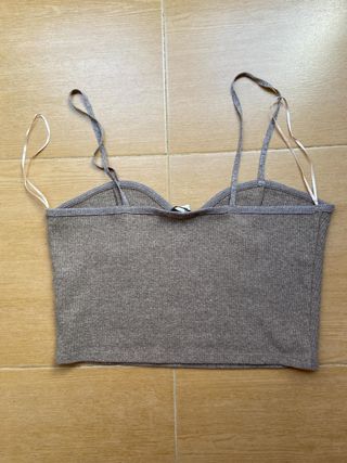 Top Zara marrón crop L