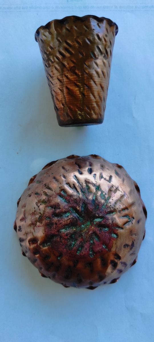 2 Vasetti Rame Vintage