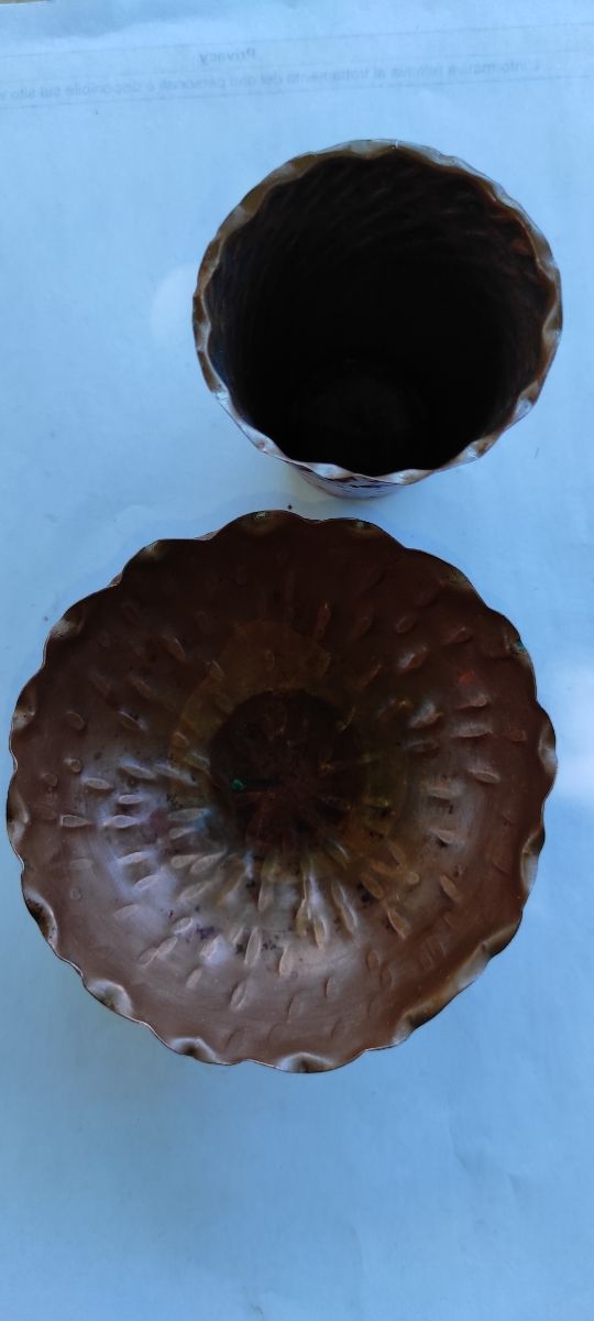 2 Vasetti Rame Vintage
