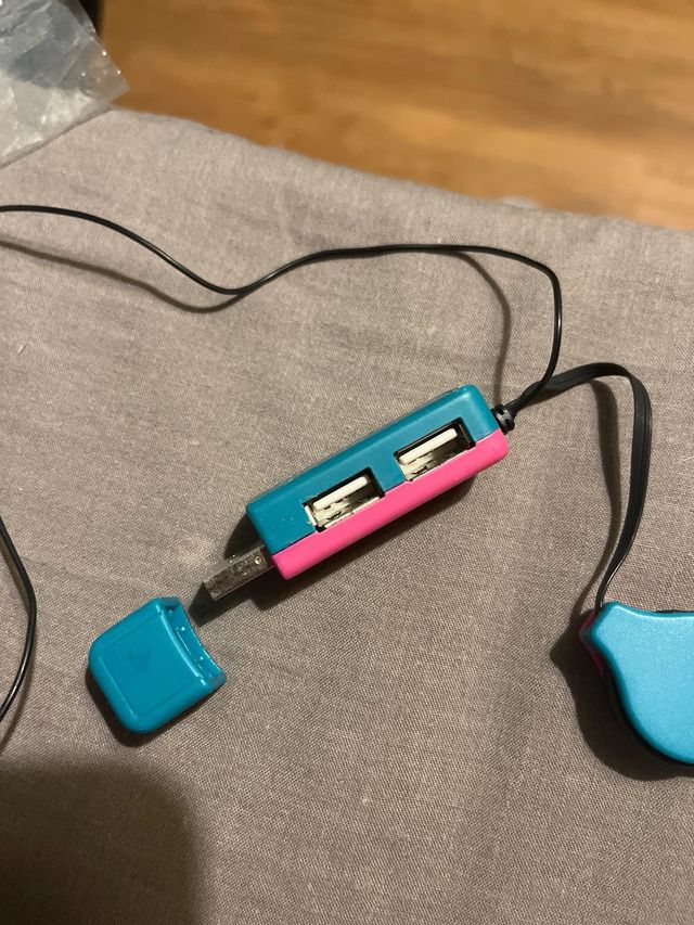 Ratón con USB, 2 puertos de USB y cable extensible