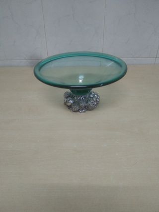 Frutero vintage verde y plata