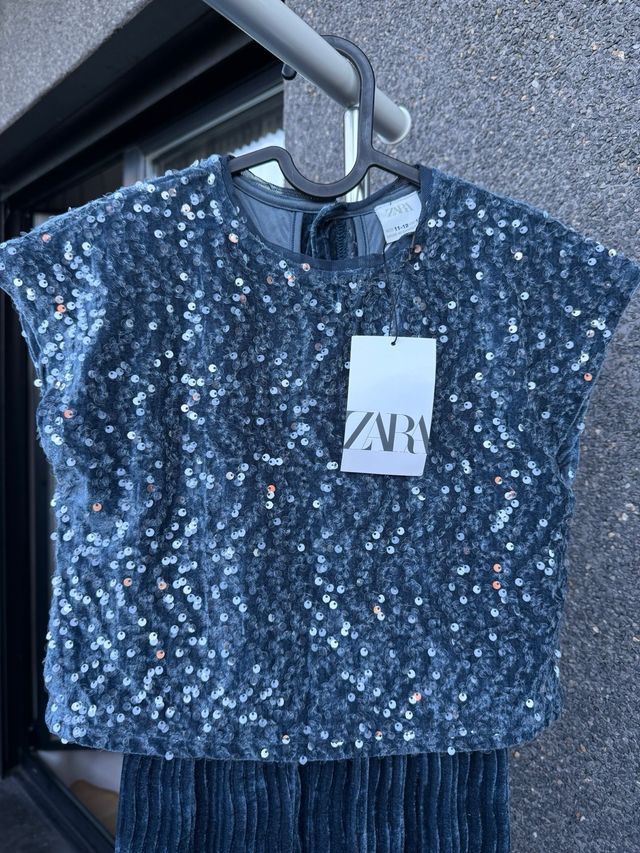 Mono terciopelo Zara niña azul